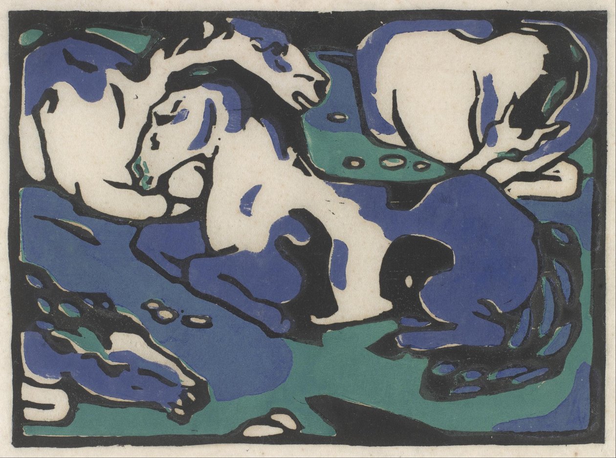 Hvilende heste af Franz Marc