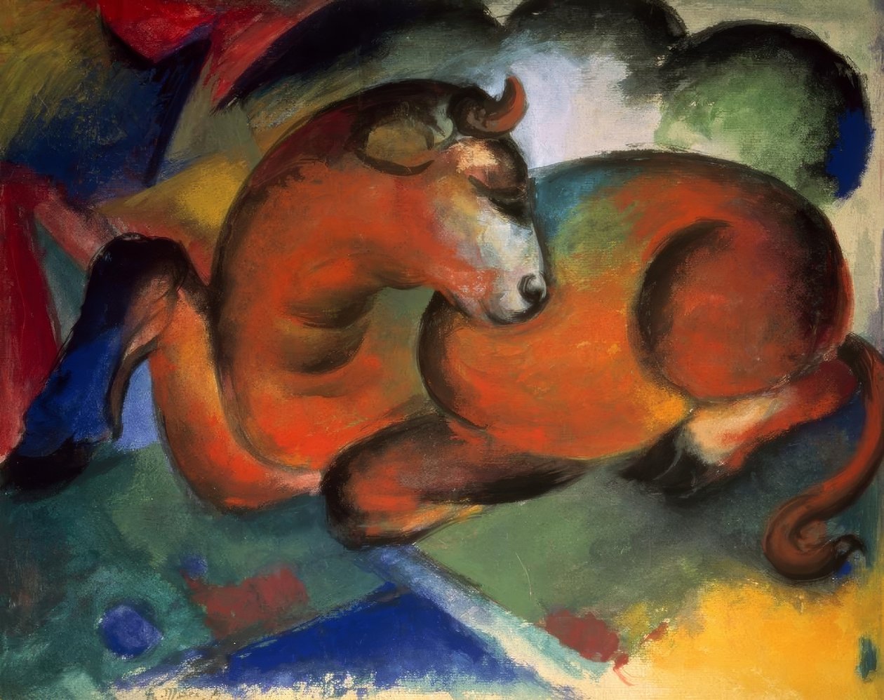 rød tyr af Franz Marc
