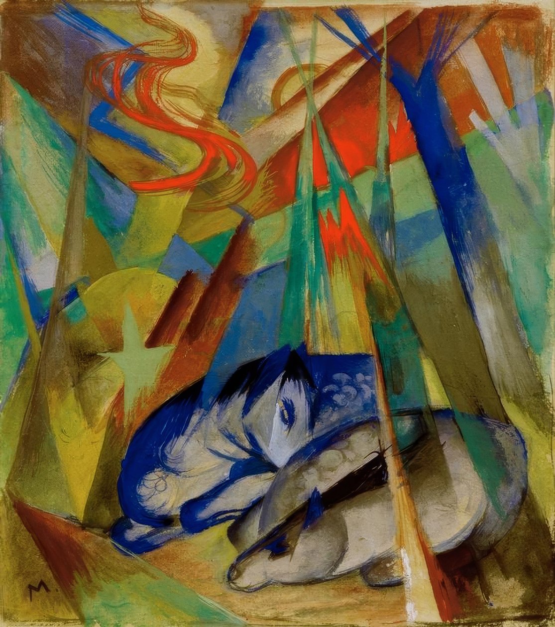 Sovende dyr af Franz Marc