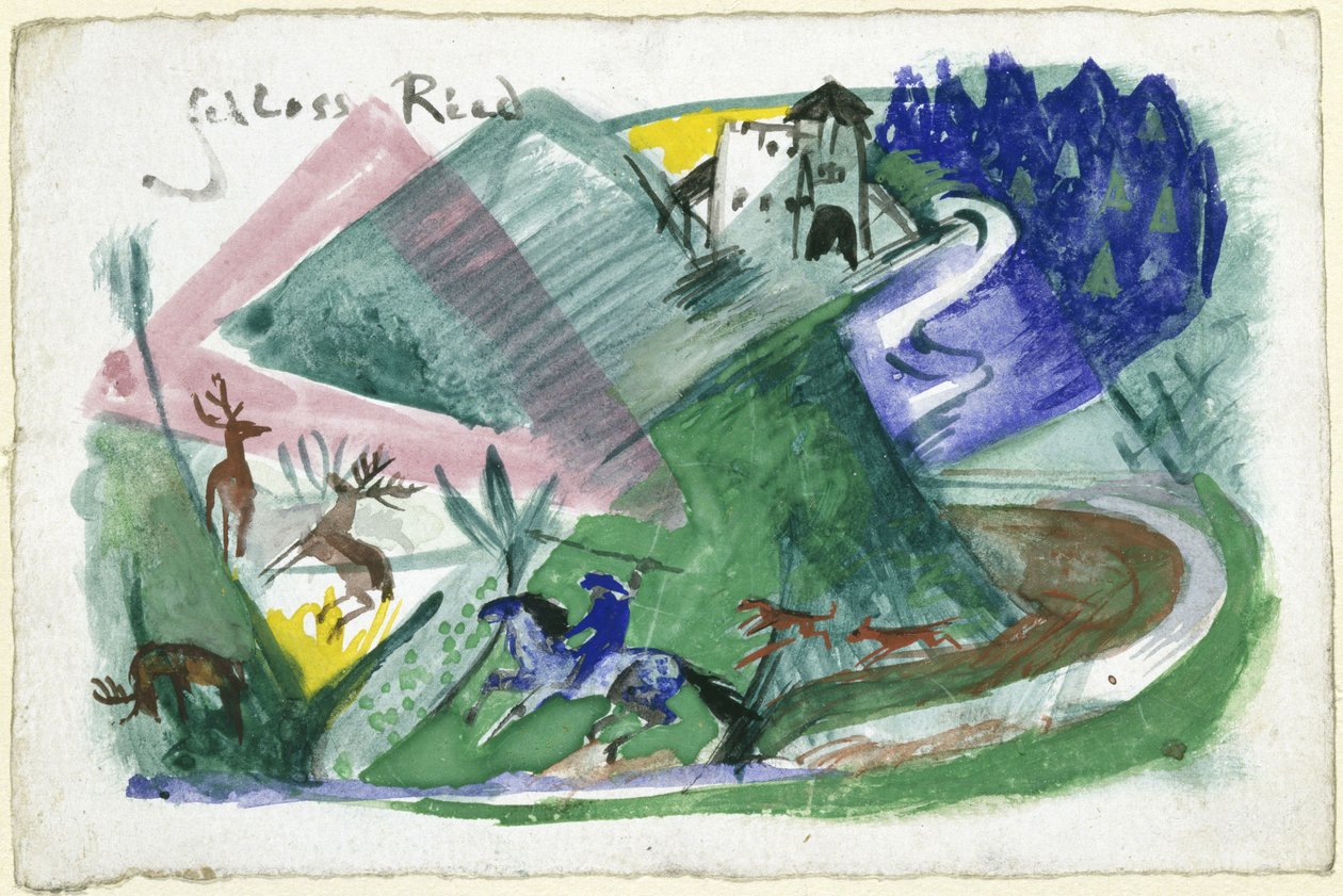 Ried Slot (postkort til Else Lasker-Schüler) af Franz Marc