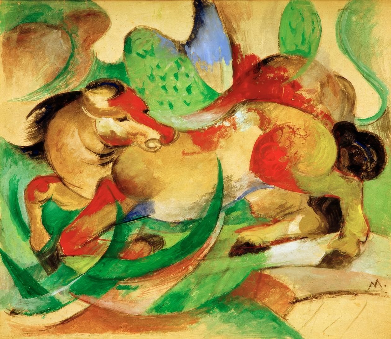 Springende hest af Franz Marc