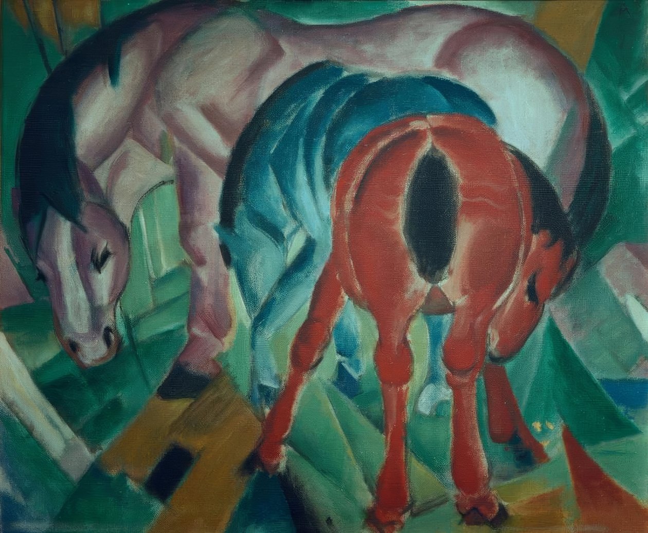 Hoppe med føl af Franz Marc