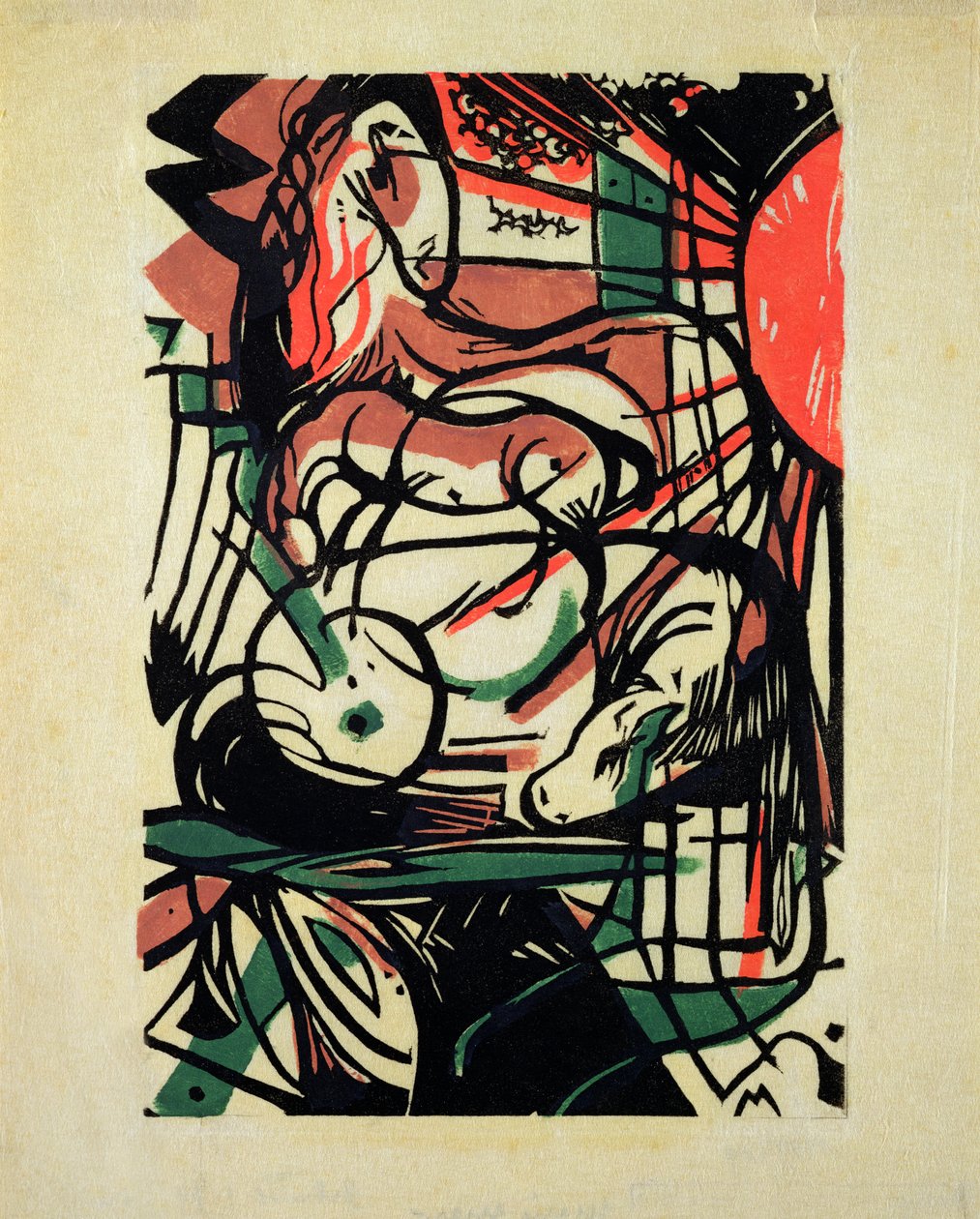 Hestens fødsel, 1913 af Franz Marc