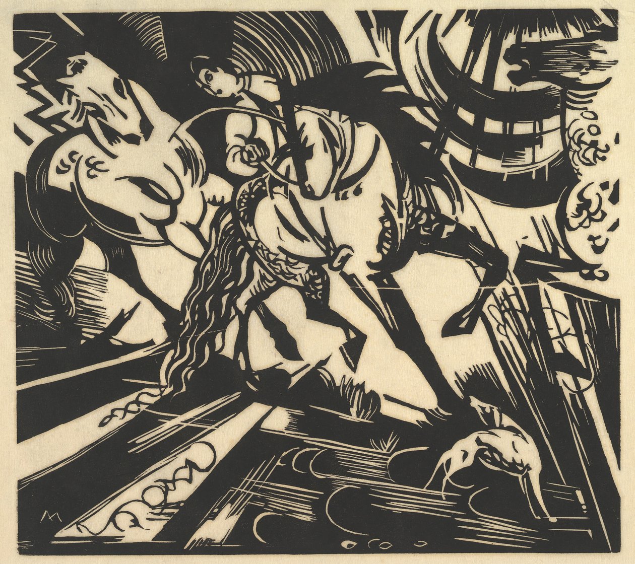 Rideskolen, 1913. af Franz Marc