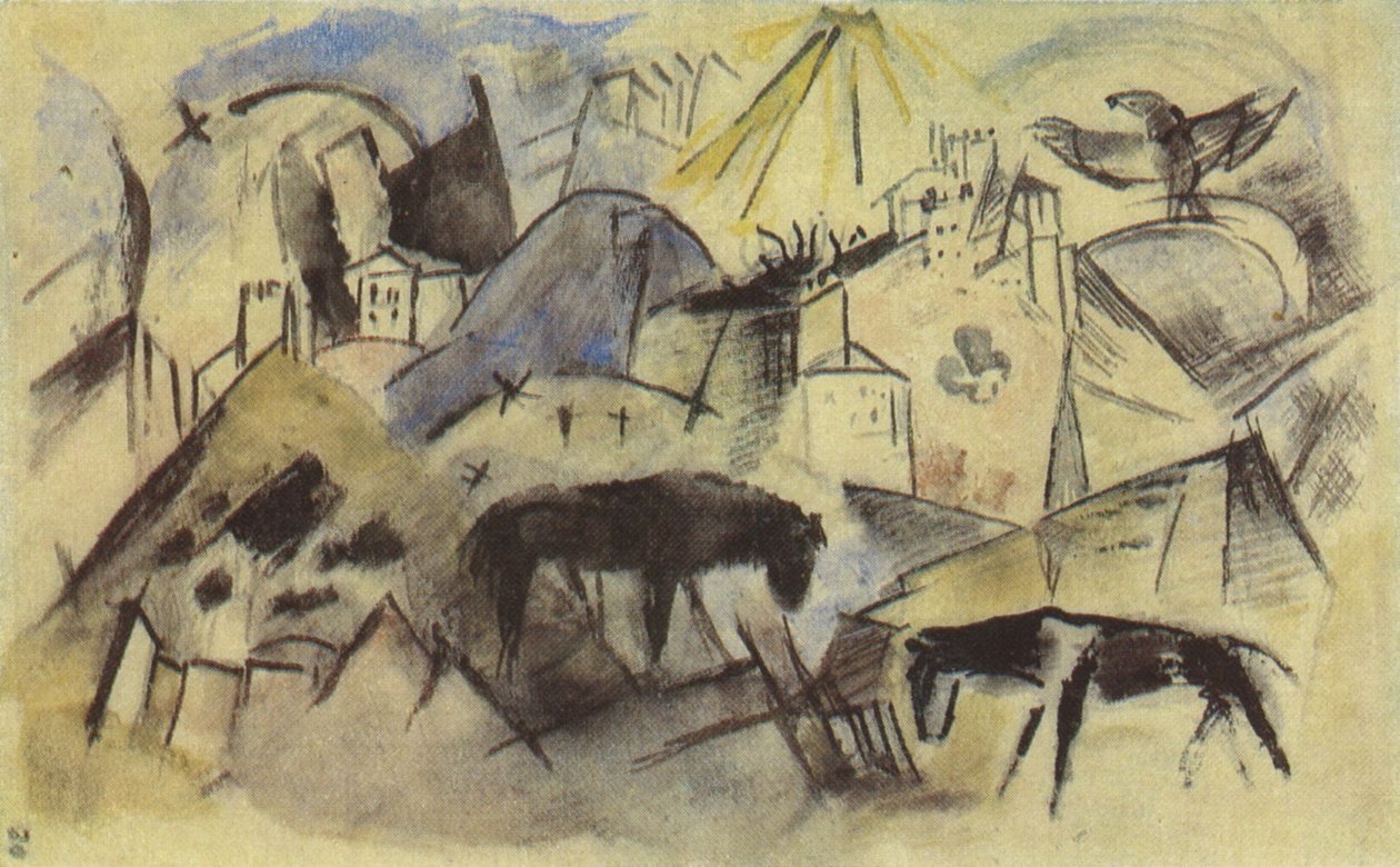 Det ulykkelige land Tyrol (skitse) af Franz Marc