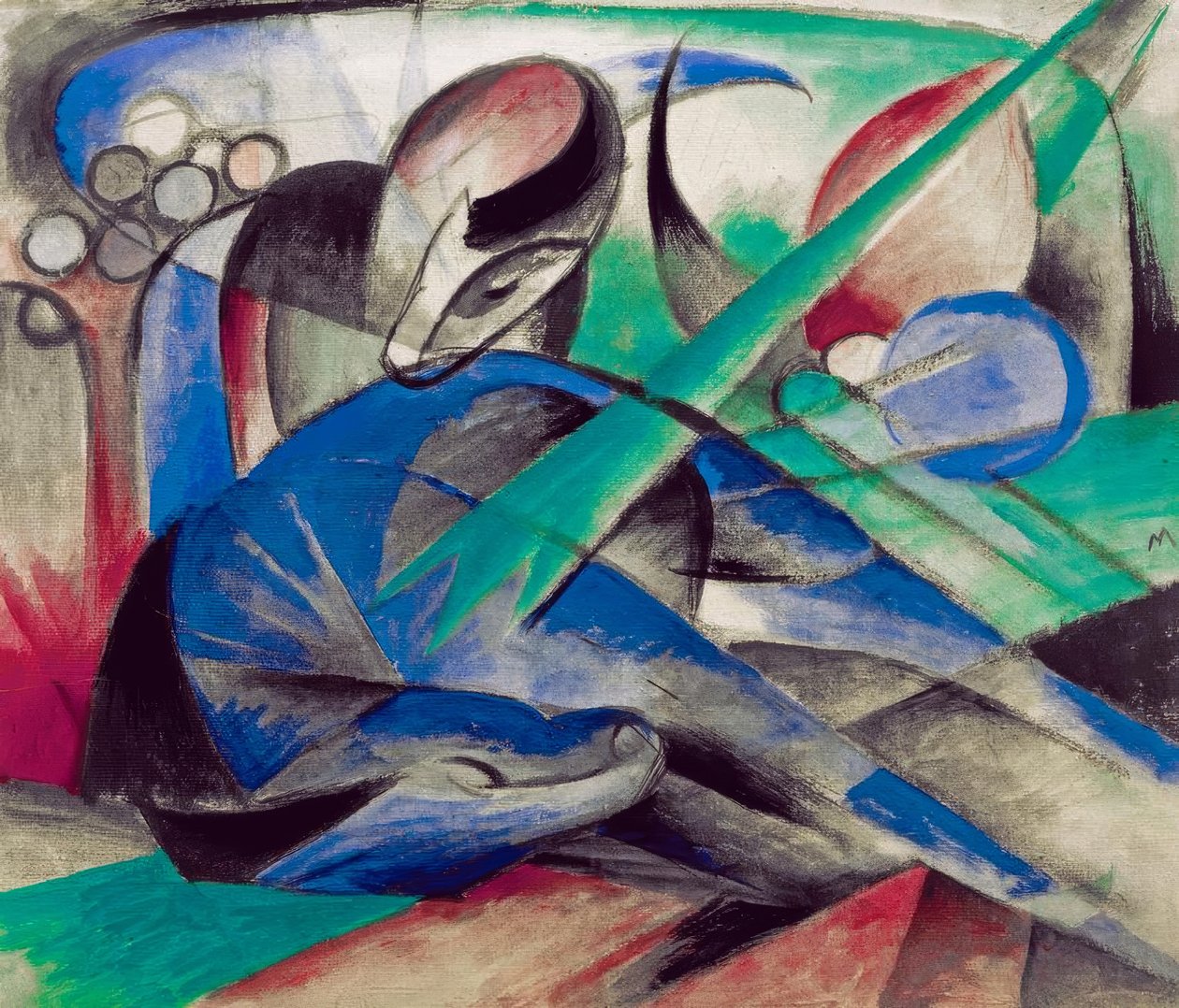 Drømmende hest af Franz Marc