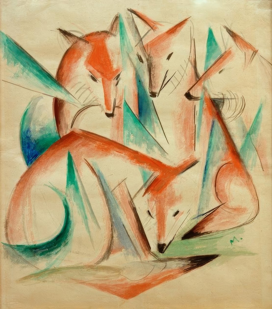 Fire ræve af Franz Marc