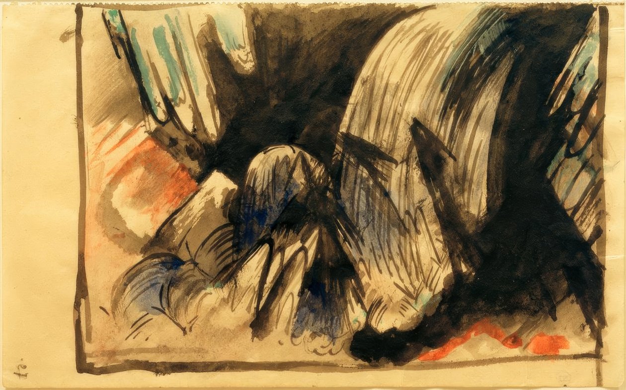 Vandfald i bjergene af Franz Marc