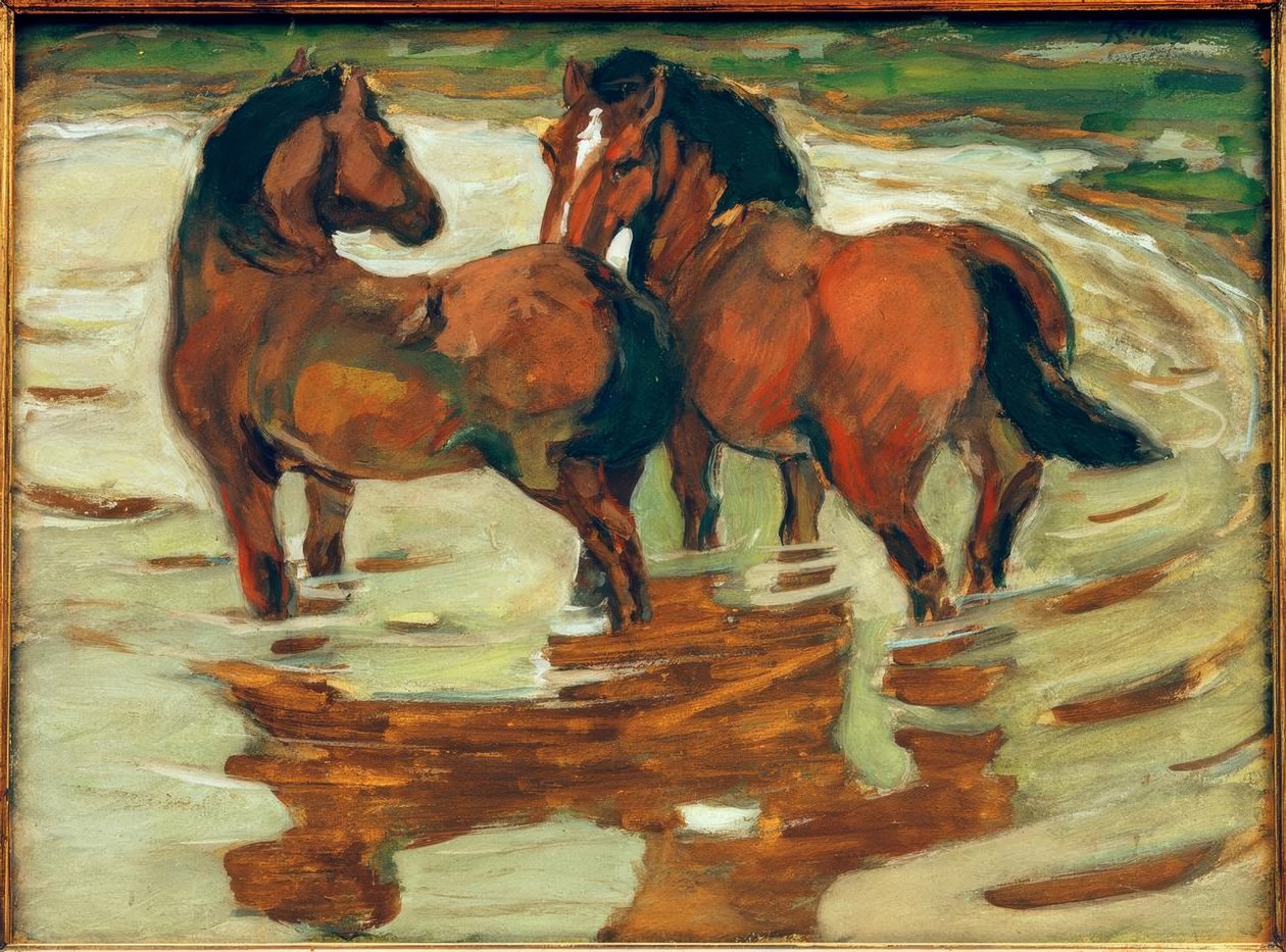 To heste i vandet af Franz Marc