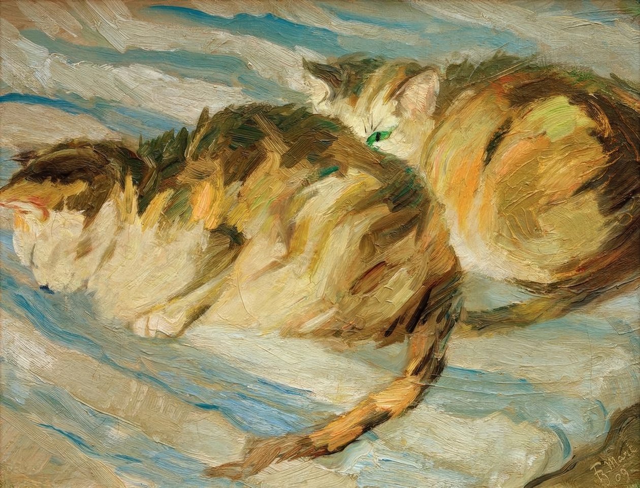To grå katte (katteundersøgelse II) af Franz Marc