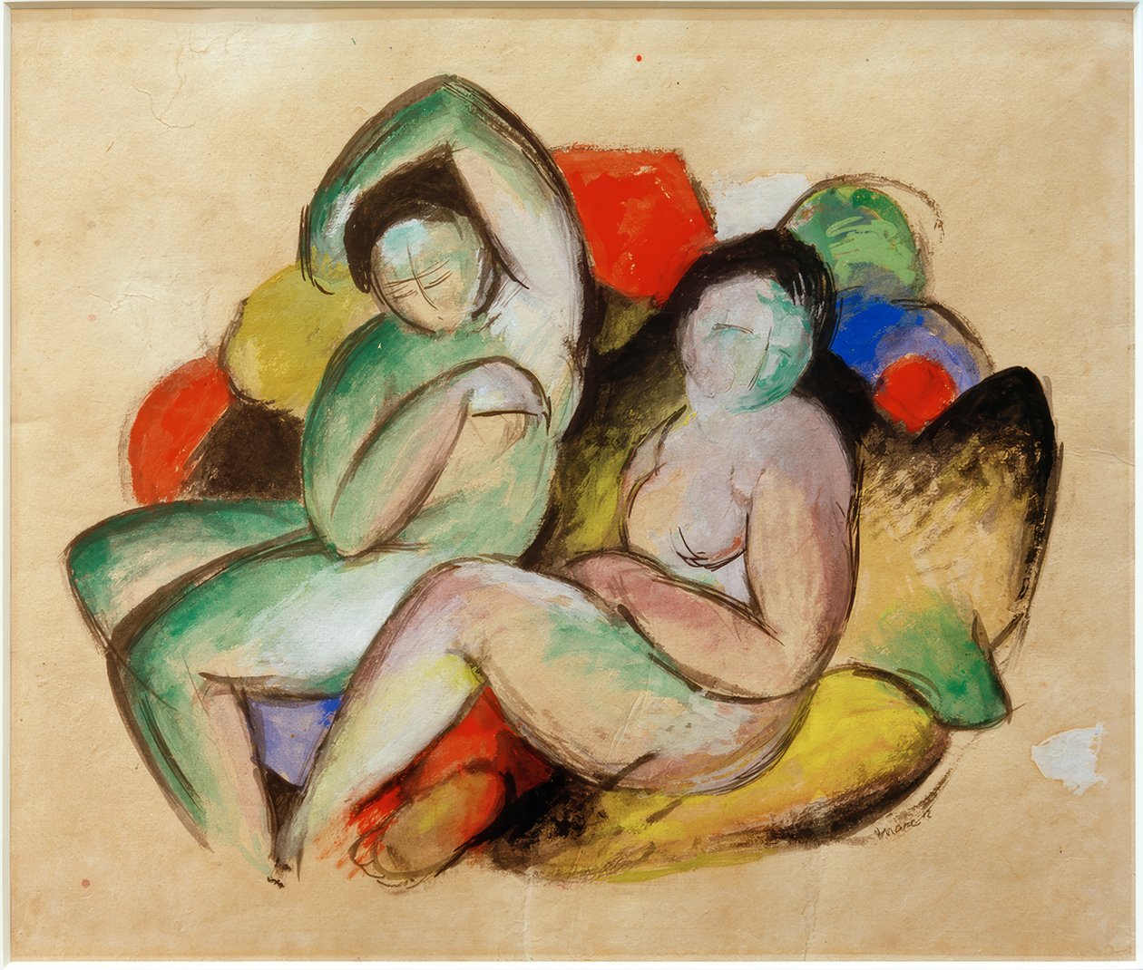 To kvindelige nøgenbilleder af Franz Marc