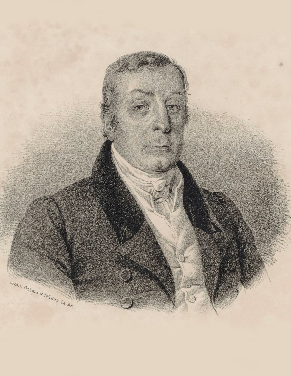 Portræt af dirigenten og komponisten Joseph Weigl 1766-1846, ca. 1830. af Franz Oehme