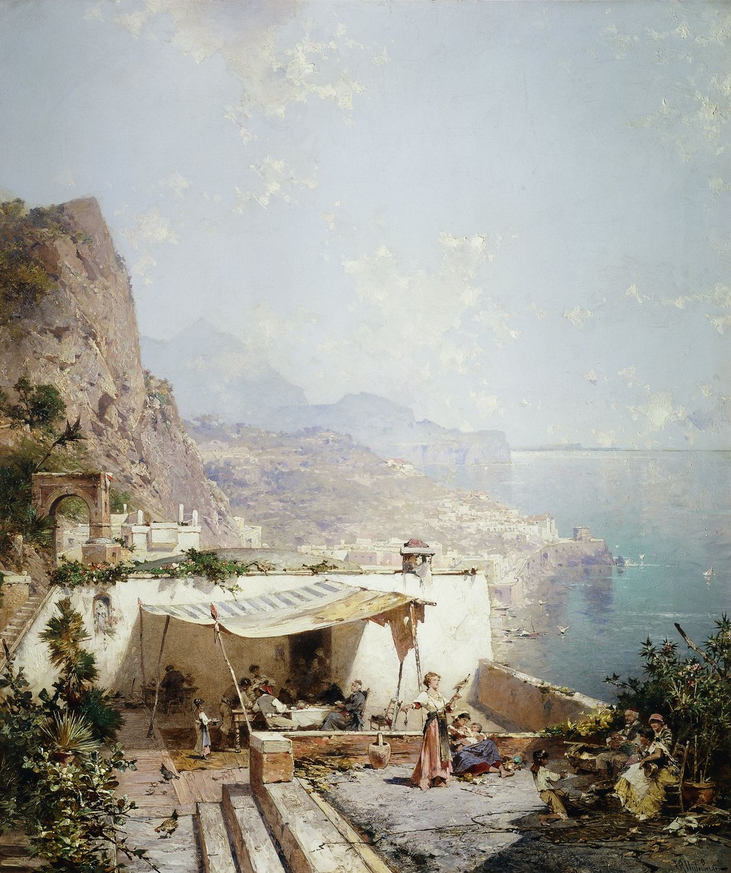 Amalfi - Salerno-bugten; Amalfi - Golfe de Salerne, af Franz Richard Unterberger