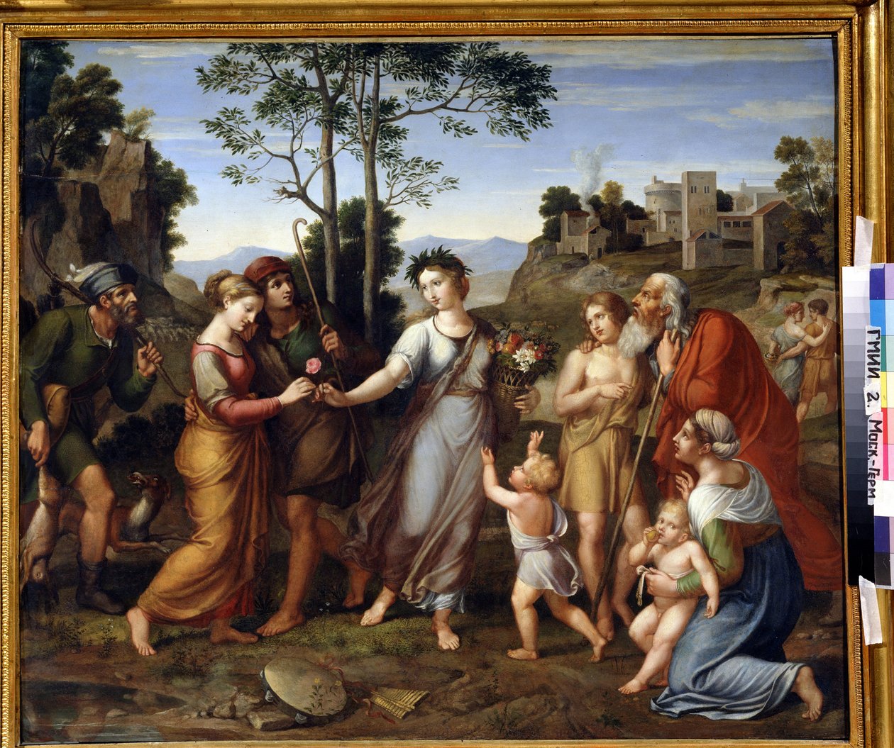 Pigen fra udlandet. Pigen fra de fremmede dele. Maleri af (Friedrich) Franz Riepenhausen (1786-1831). Tysk kunst, romantisk stil. Olie på lærred. Pushkin Museum, Moskva. af Franz Riepenhausen
