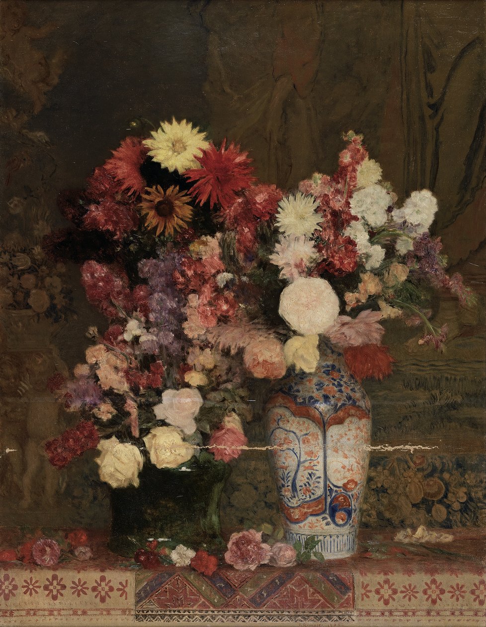 Efterårsblomster med vase af Franz Rumpler