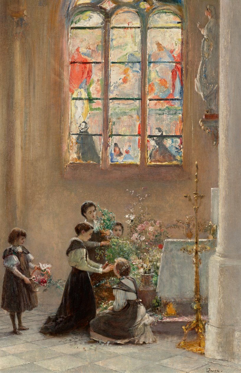 Mariafest i en kirke i Venedig af Franz Russ der Jüngere
