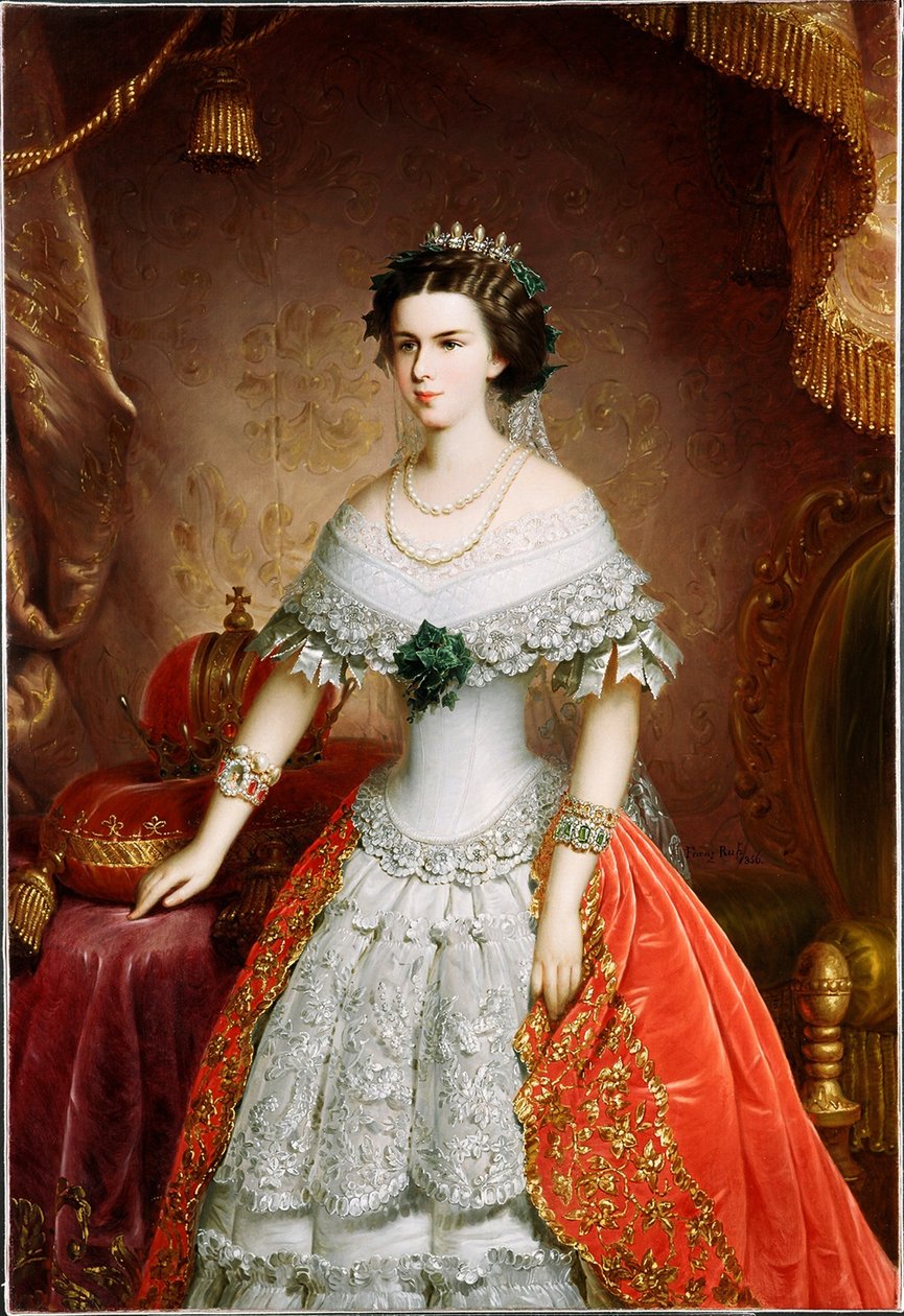 Portræt af Elisabeth af Bayern, 1856 af Franz Russ the Elder