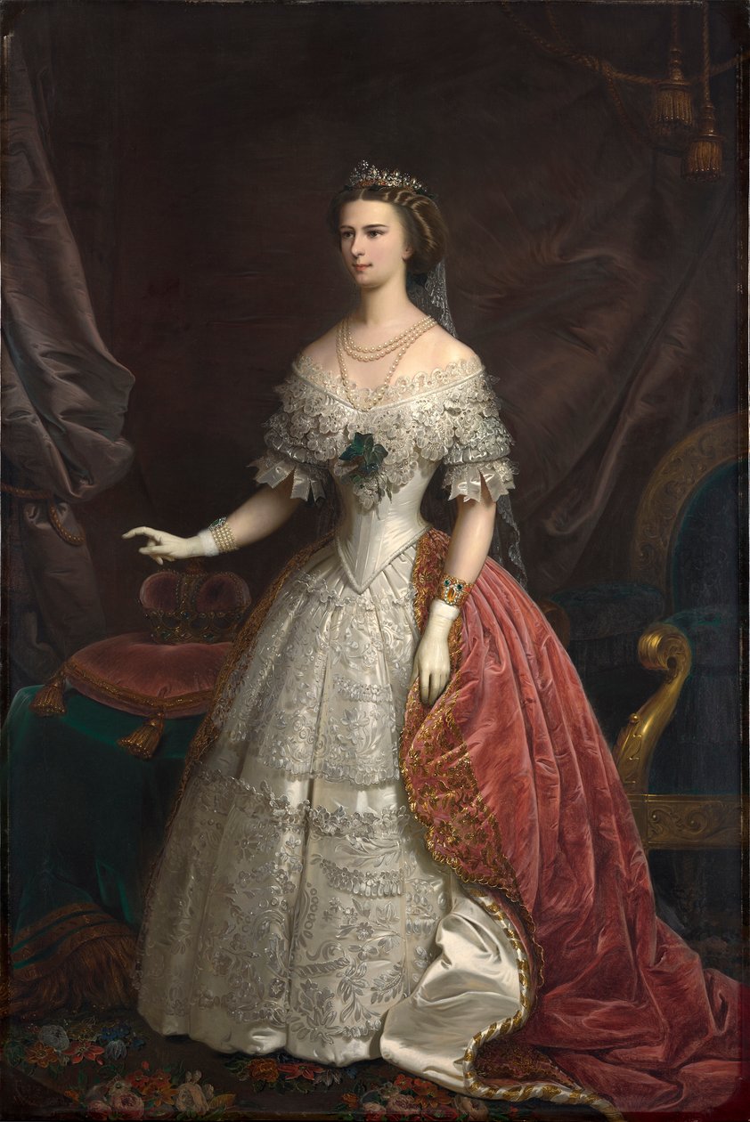 Portræt af Elisabeth af Bayern, 1869. af Franz Russ the Younger