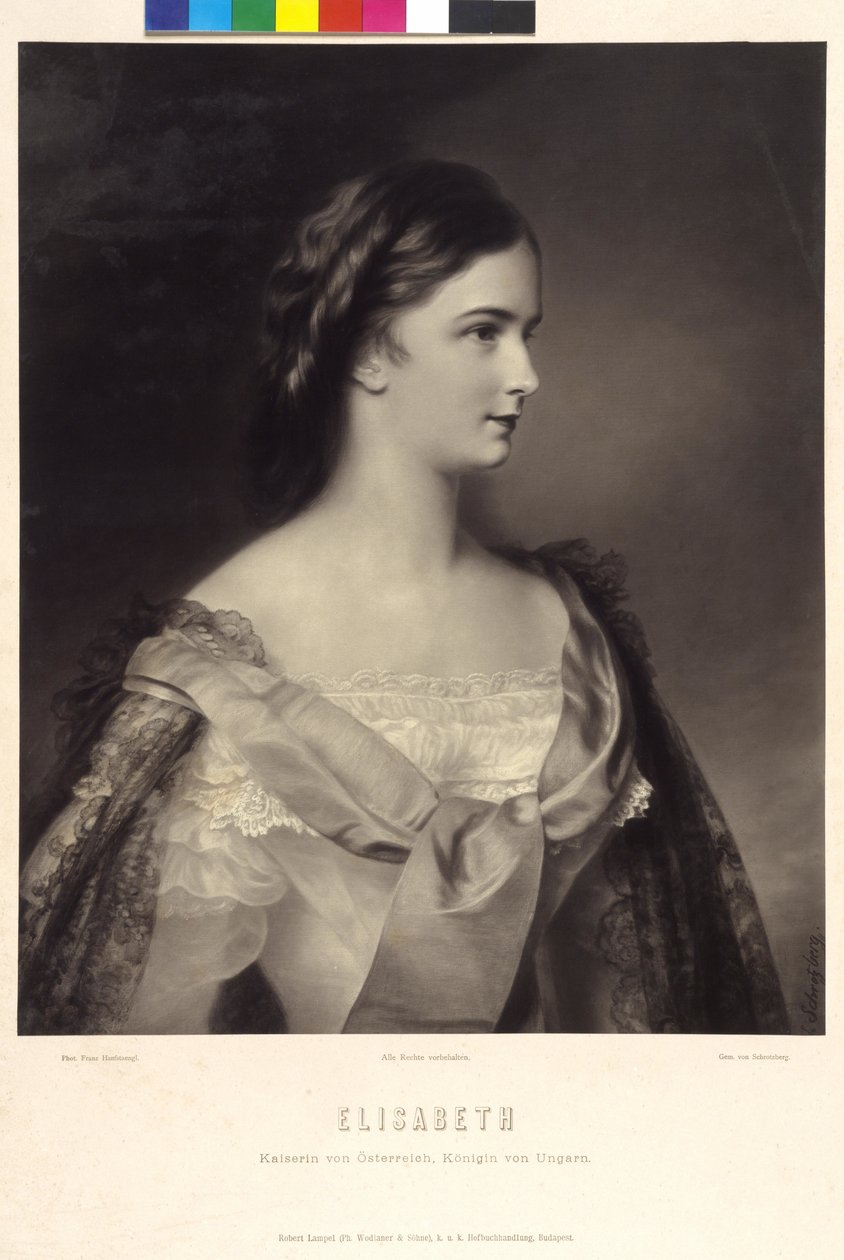 Dronning af Ungarn Elisabeth Kejserinde af Østrig (print) af Franz Schrotzberg