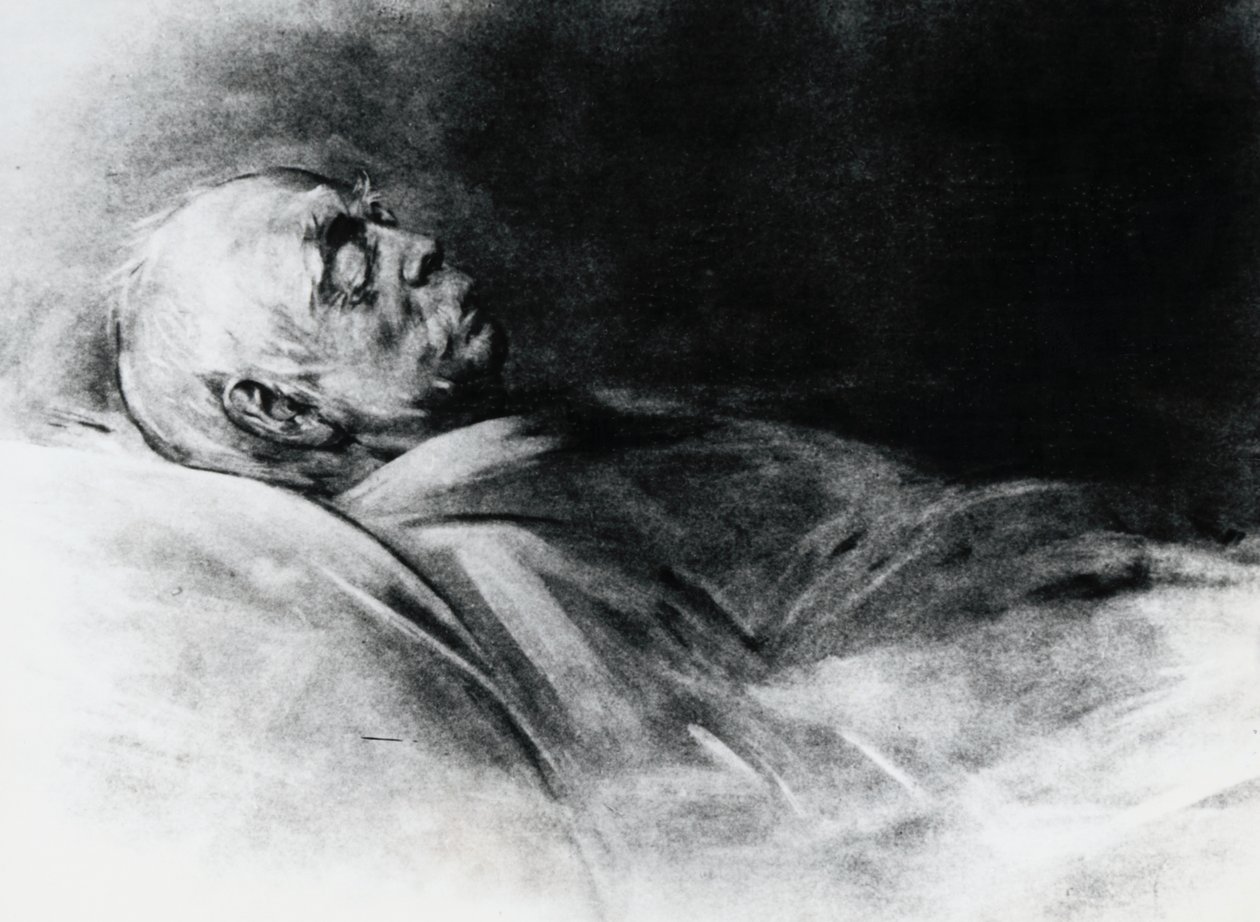 Otto von Bismarck (1815-1898) på sit dødsleje af Franz Seraph von Lenbach