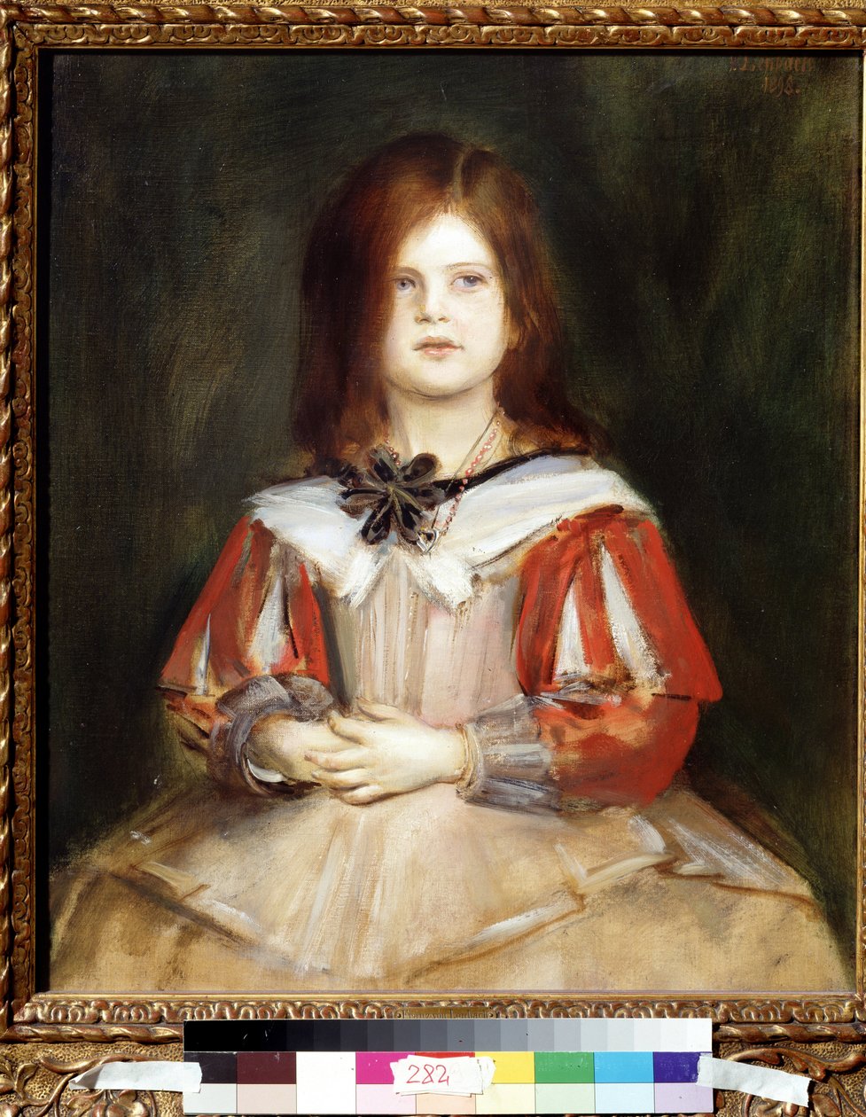 Portræt af Gabriella Lenbach (datter af maleren). Maleri af Franz von Lenbach (1836-1904) af Franz Seraph von Lenbach