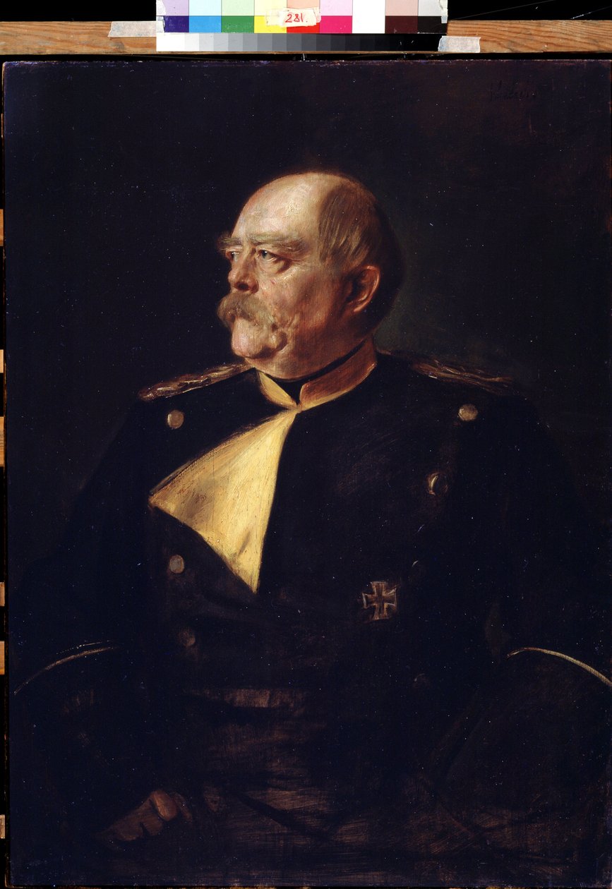 Portræt af kansler Otto von Bismarck (1815-1898) i uniform. Maleri af Franz von Lenbach (1836-1904). Pushkin Museum of Fine Arts, Moskva. af Franz Seraph von Lenbach