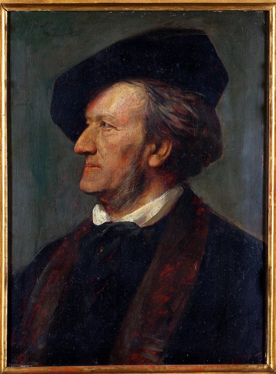""Portræt af komponisten Richard Wagner"" (Portræt af komponisten Richard Wagner (1813-1883)) Maleri af Franz von Lenbach (1836-1904) - 1871 - Olie på træ - Richard Wagner Museum, Bayreuth af Franz Seraph von Lenbach