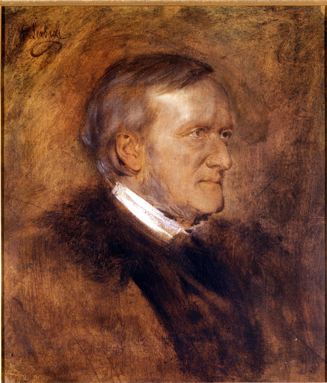 Portræt af Richard Wagner (1813 - 1883), tysk komponist. Maleri af Franz von Lenbach (1836-1904). Wagner-museet i Bayreuth. af Franz Seraph von Lenbach