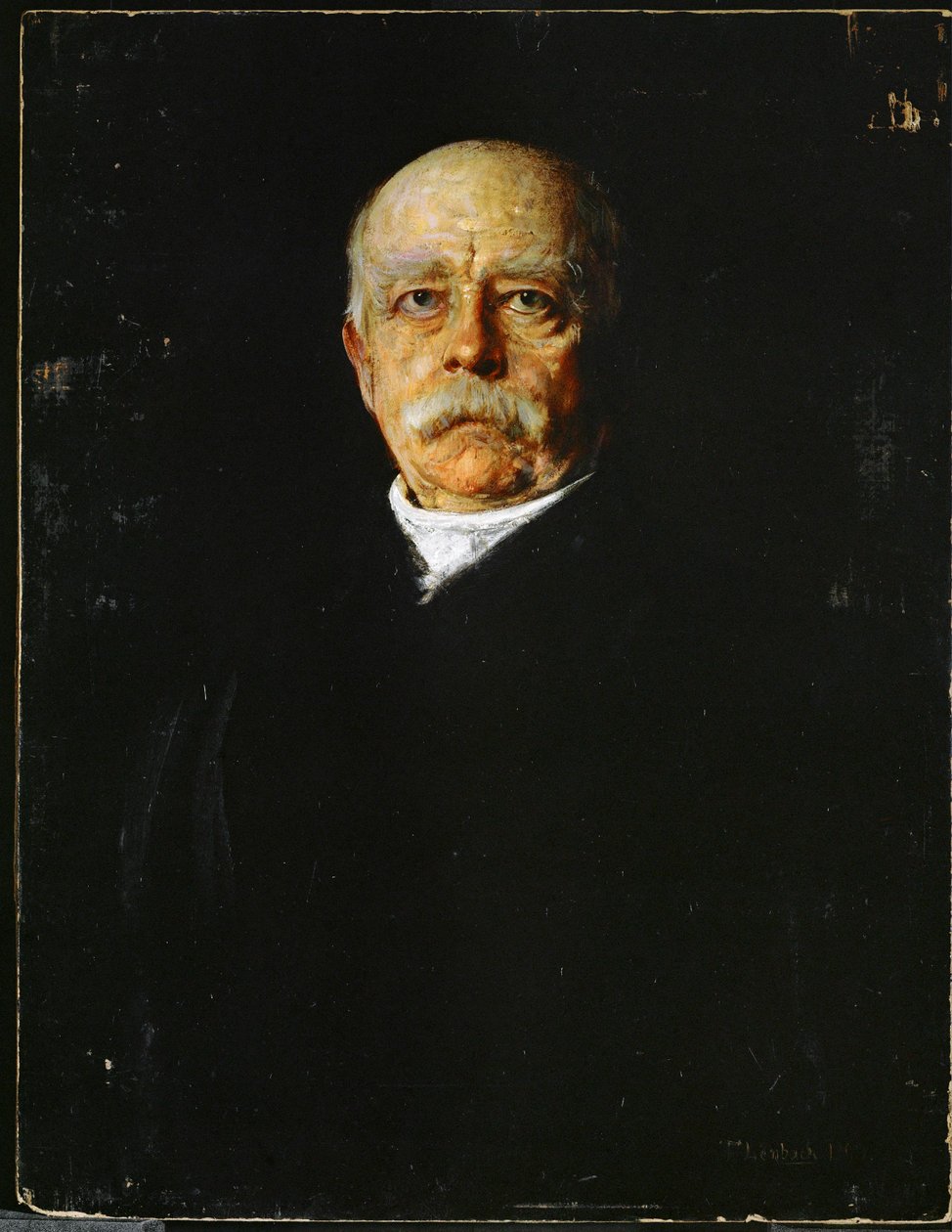 Prins Otto von Bismarck, preussisk statsmand medvirkende til oprettelsen af det tyske rige ... (maleri på lærred) af Franz Seraph von Lenbach