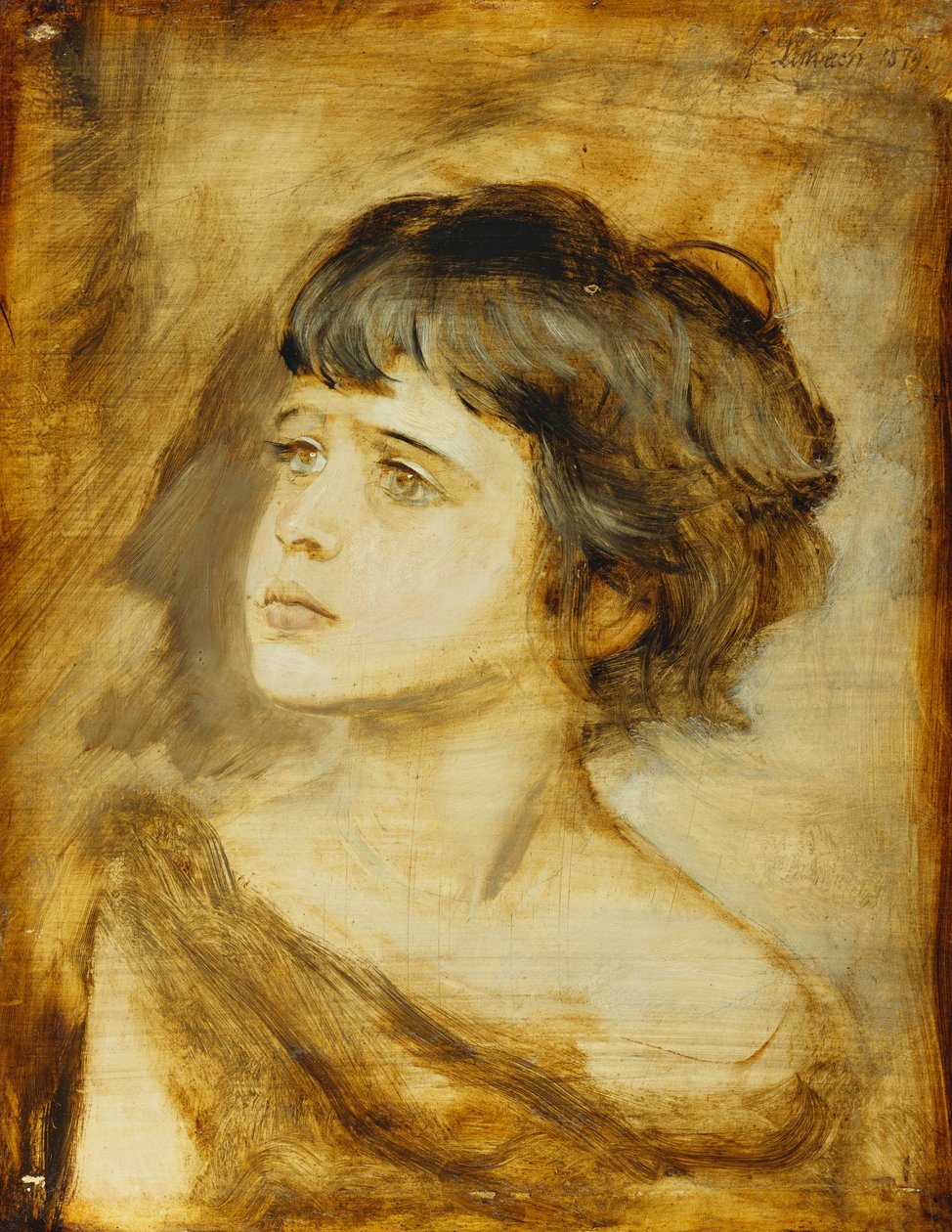 Hovedet af en pige, 1879 af Franz Seraph von Lenbach