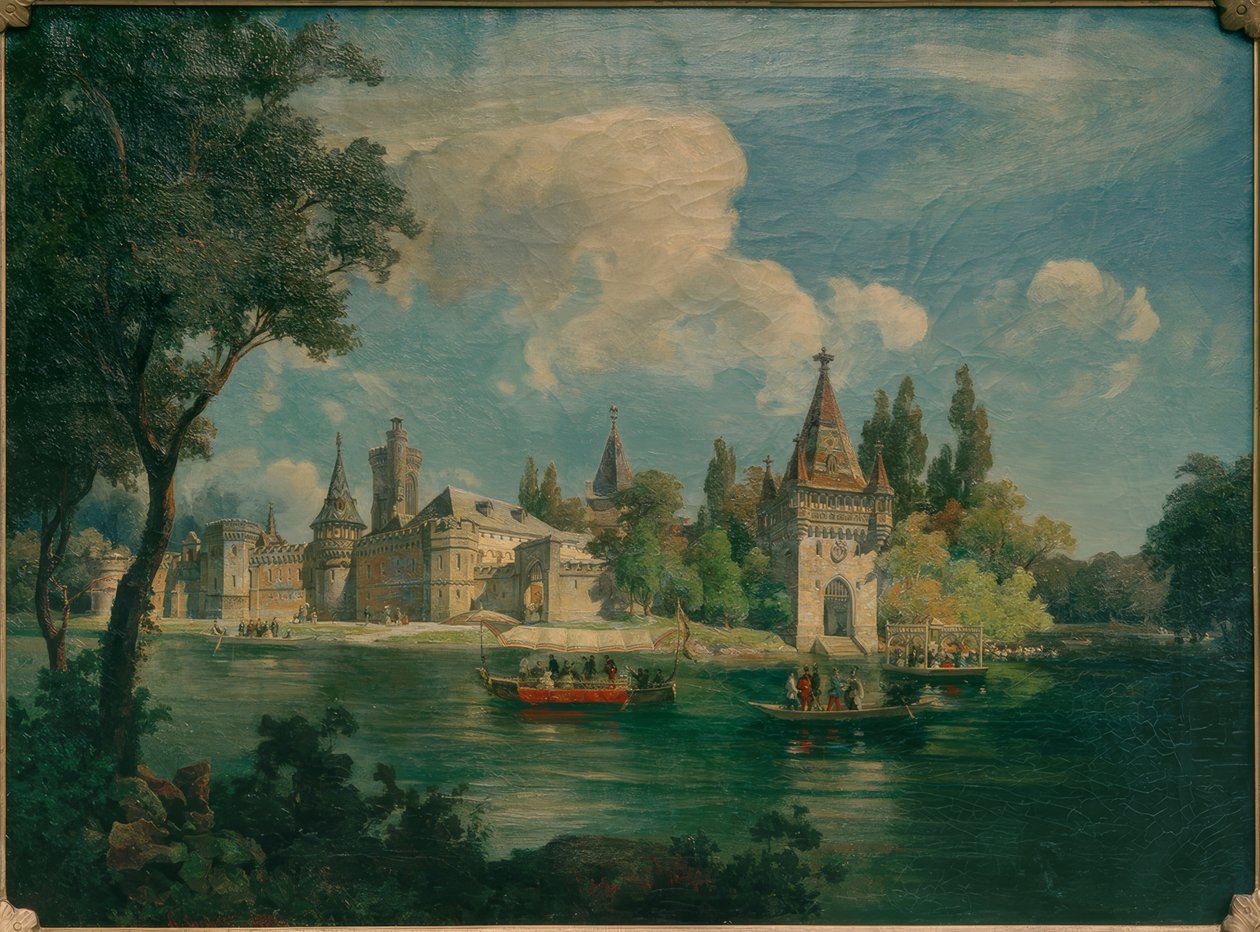 Det kejserlige lystpalads Laxenburg med de kejserlige både af Franz Springer