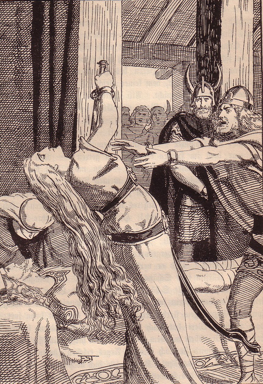 Illustration til The Edda: Germanic Gods and Heroes af Hans von Wolzogen af Franz Stassen