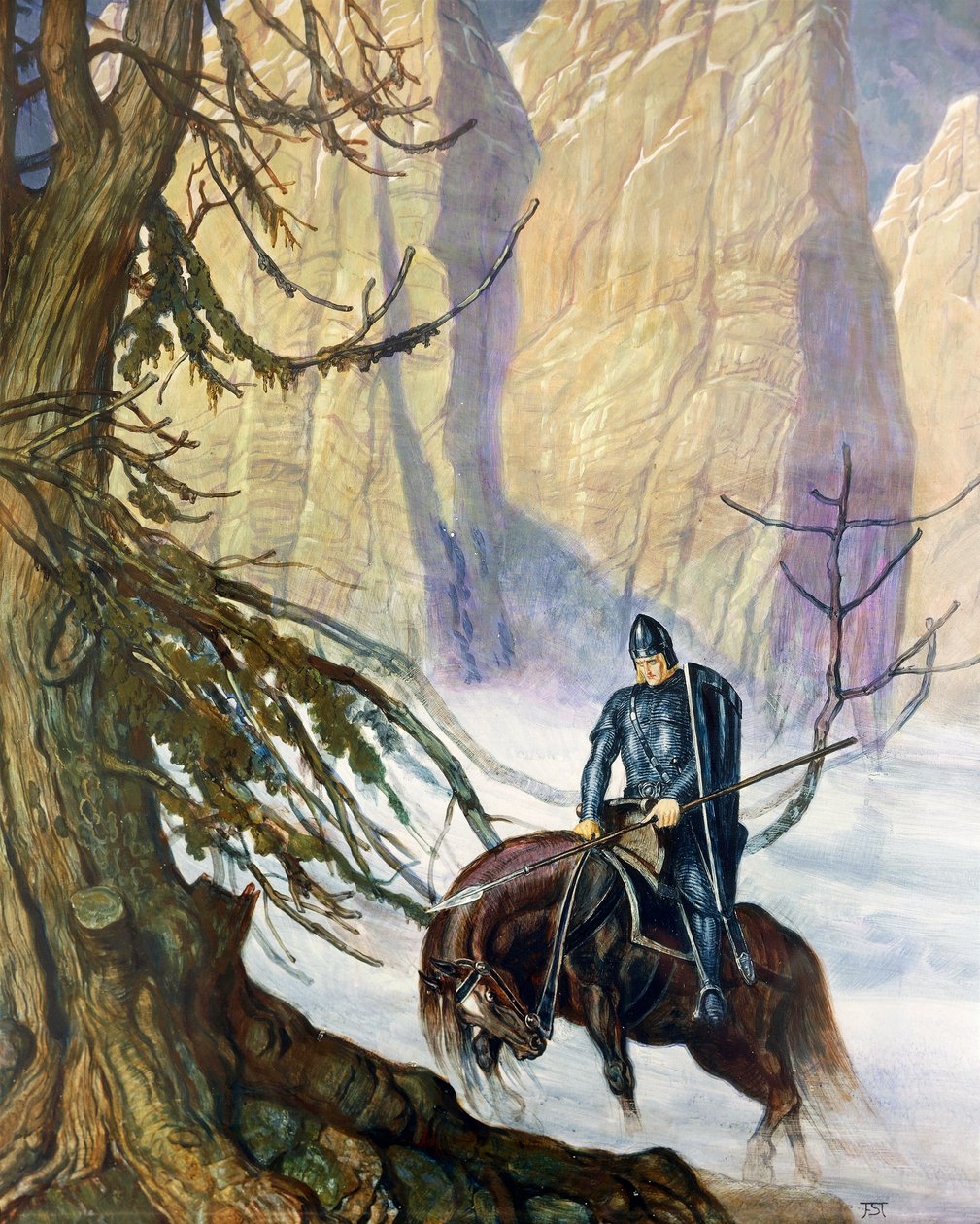 Scenografi af Franz Stassen (1869-1949) for Parsifal af Richard Wagner (1813-1883) af Franz Stassen
