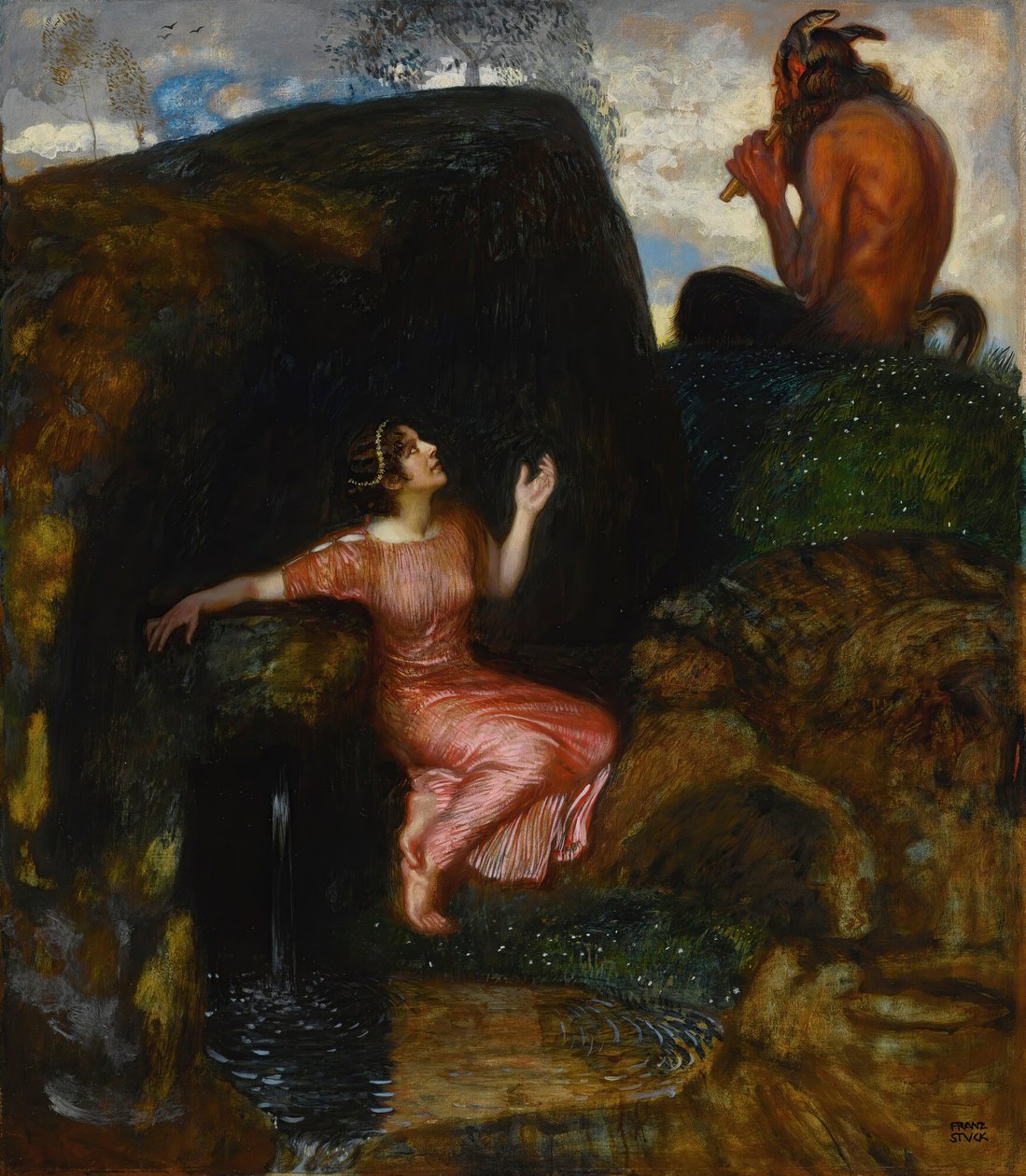 Ved Kilden Aflytningsnymfe. af Franz Stuck Ritter von
