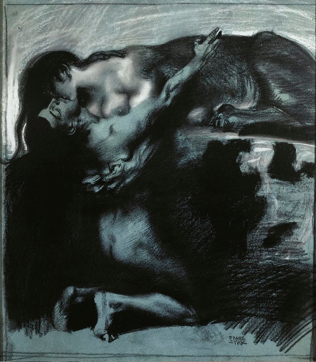 Kiss of a Sphinx, mellem 1890 og 1914. af Franz Stuck Ritter von