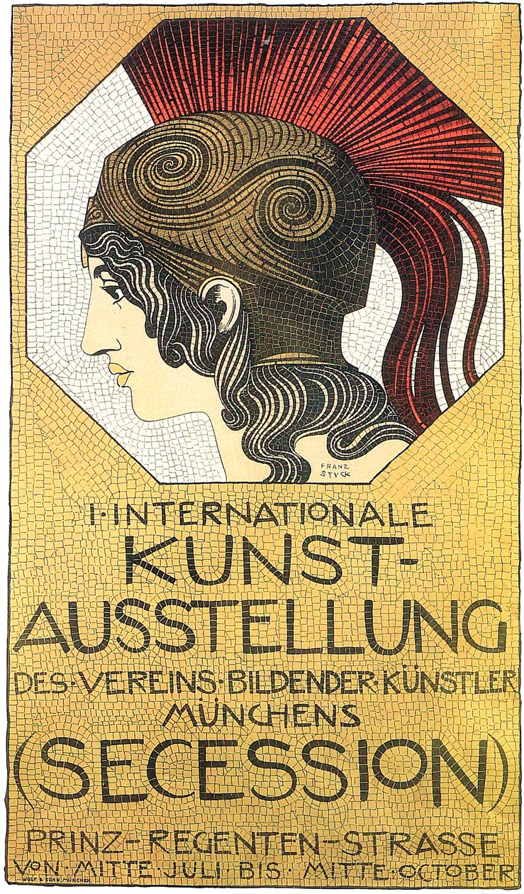 Plakat til den første internationale kunstudstilling, Secession, 1893. af Franz Stuck Ritter von