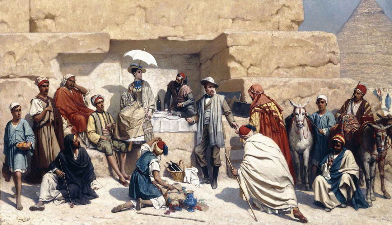 Besøget til pyramiderne i Gizeh, Egypten af Franz Vinck