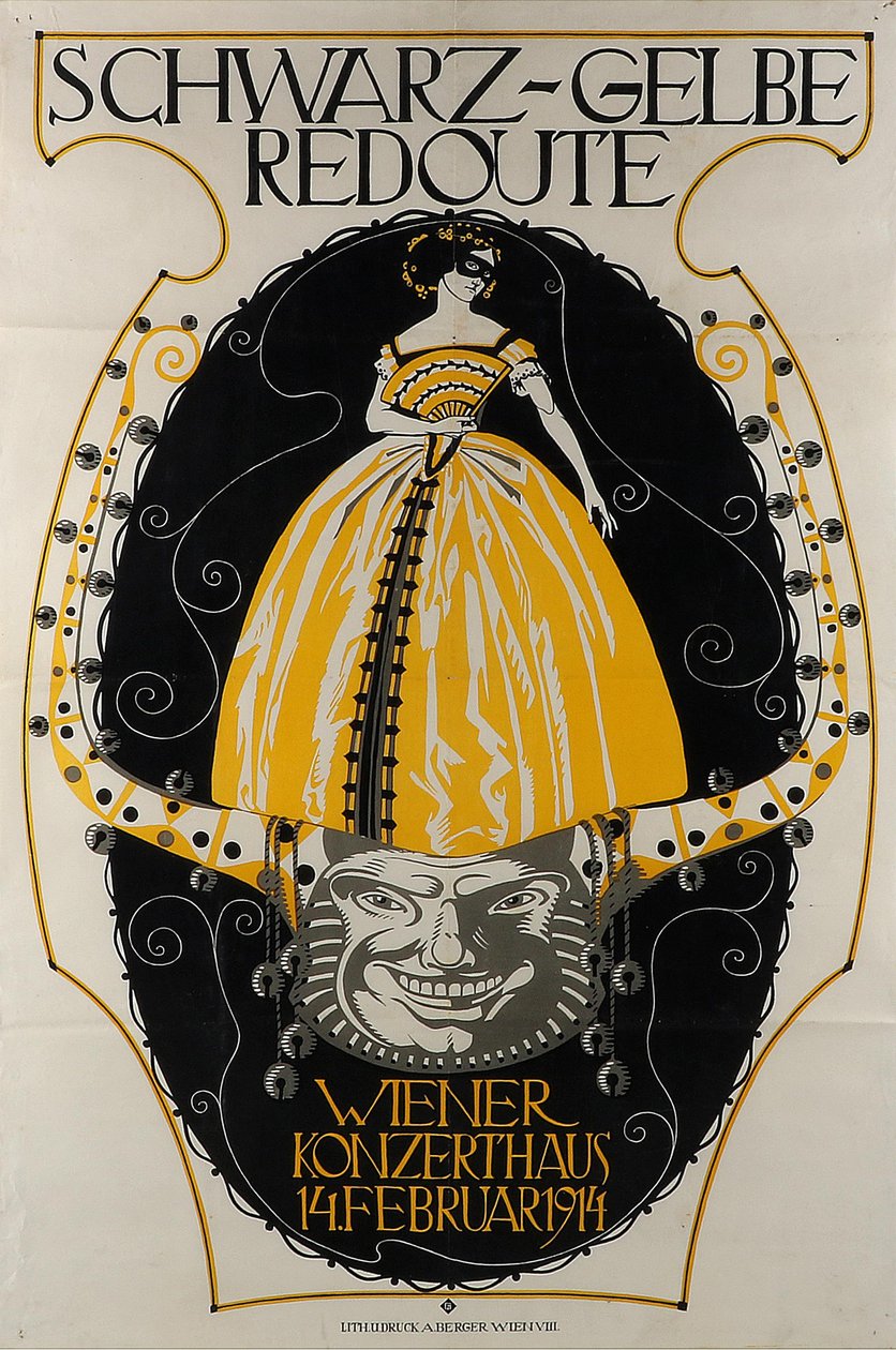 Sort og gul Redoute Wiener Konzerthaus, 1914. af Franz Wacik