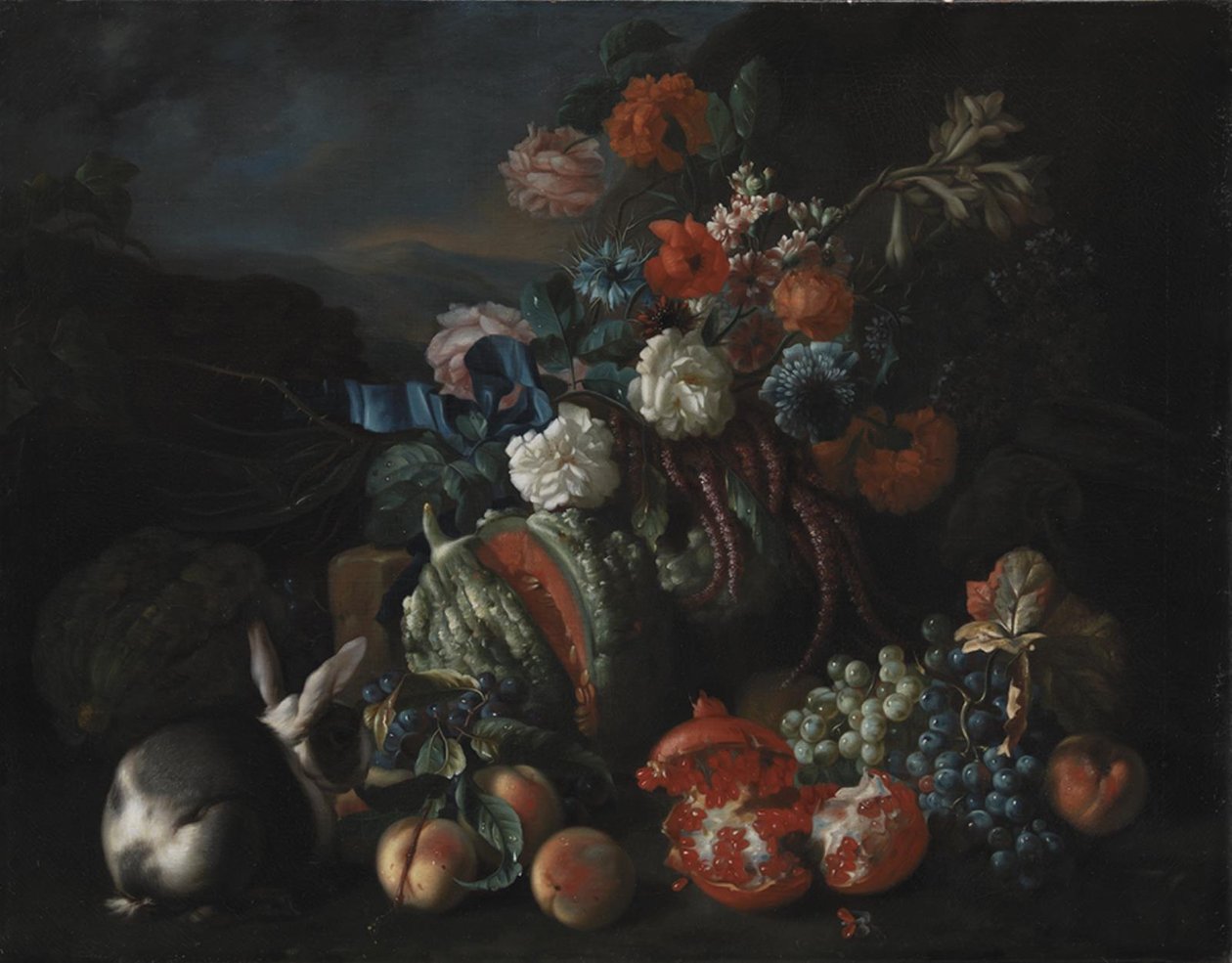 Stenbund med blomster og frugt af Franz Werner Tamm
