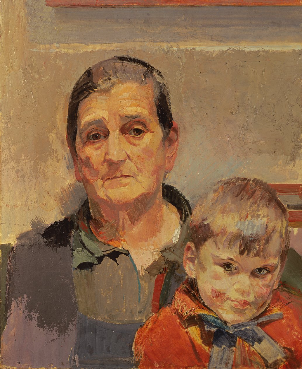 Kunstnerens mor med et lille barn af Franz Wiegele