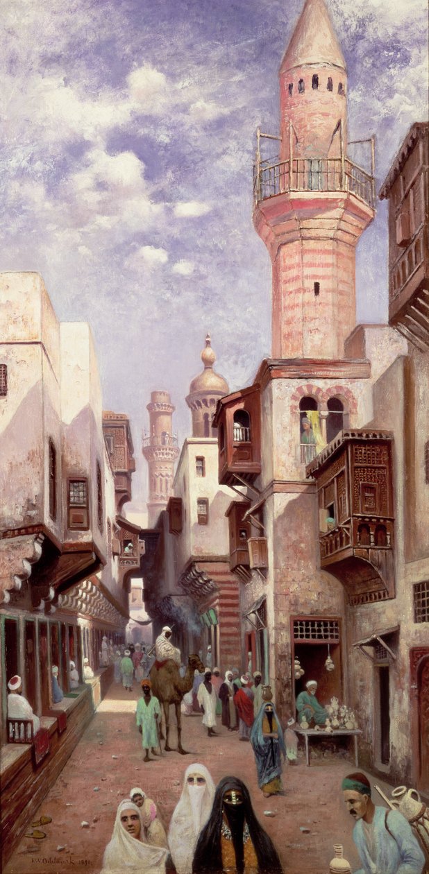 Et arabisk gadebillede af Franz Wilhelm Odelmark