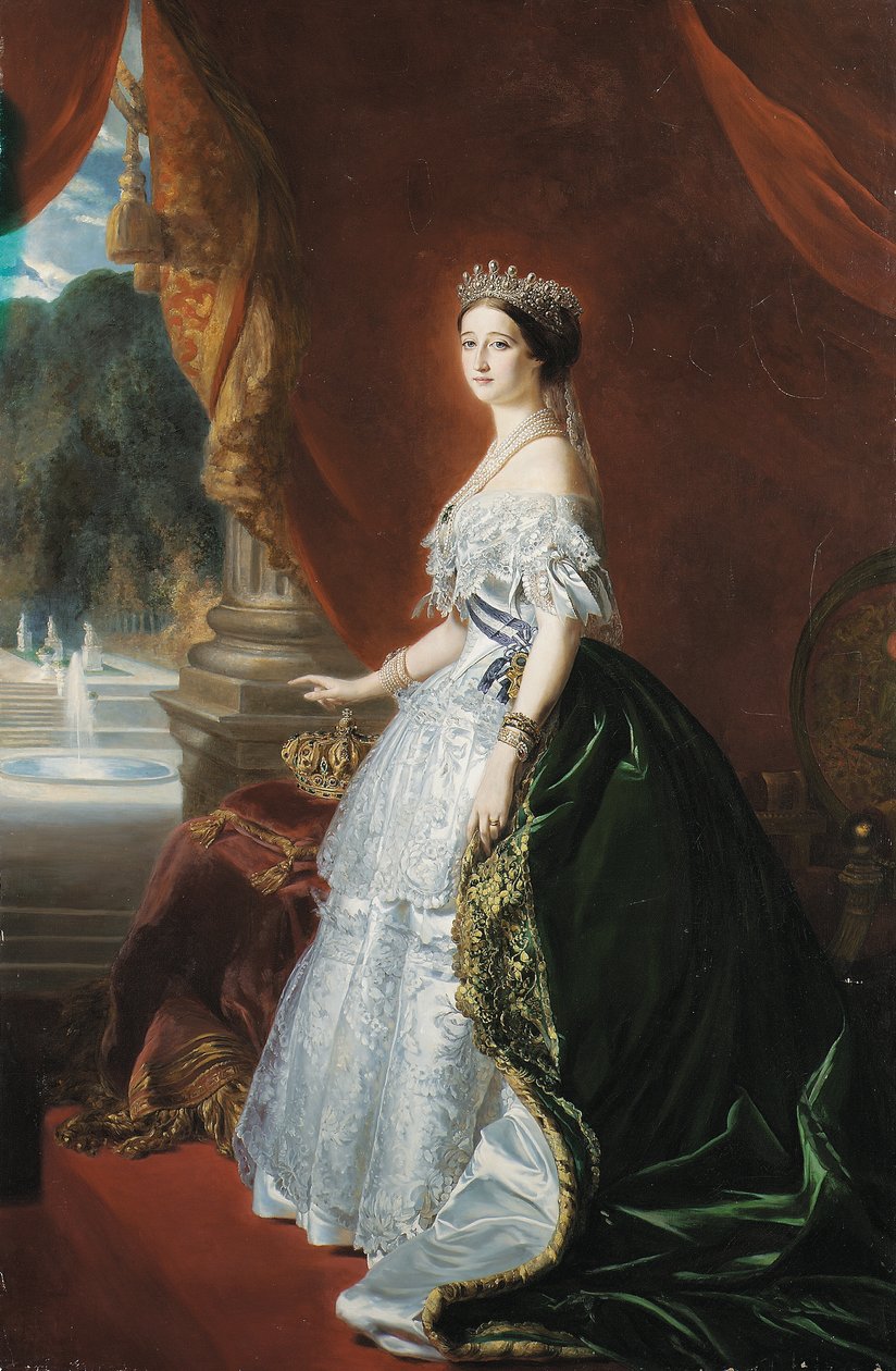 Fuld længde portræt af kejserinde Eugénie (olie på lærred) af Franz Xaver  Winterhalter (after)