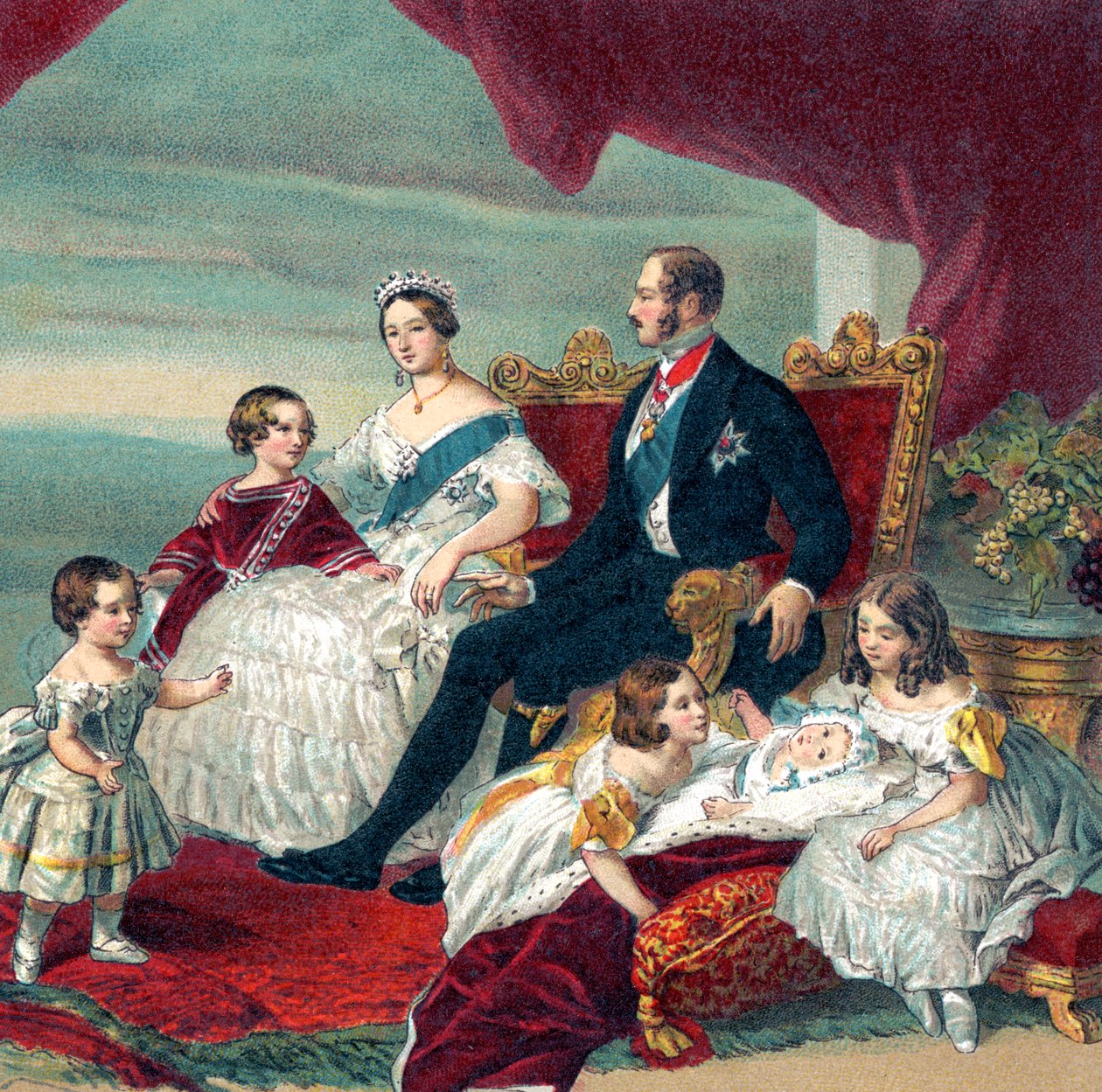 Dronning Victoria af England og hendes familie af Franz Xaver  Winterhalter (after)