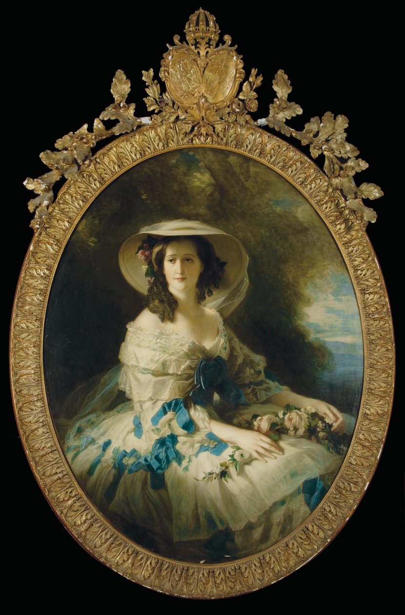 Portræt af kejserinde Eugenie (olie på lærred) af Franz Xaver (studio of) Winterhalter