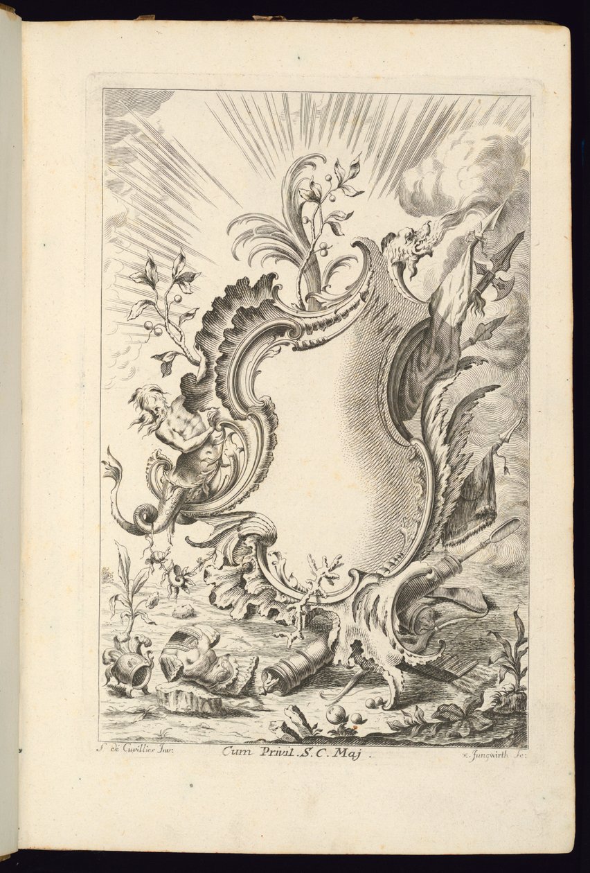 Cartouche with Dragon, Cartouches Book til forskellige anvendelser af Franz Xaver Andreas Jungwierth