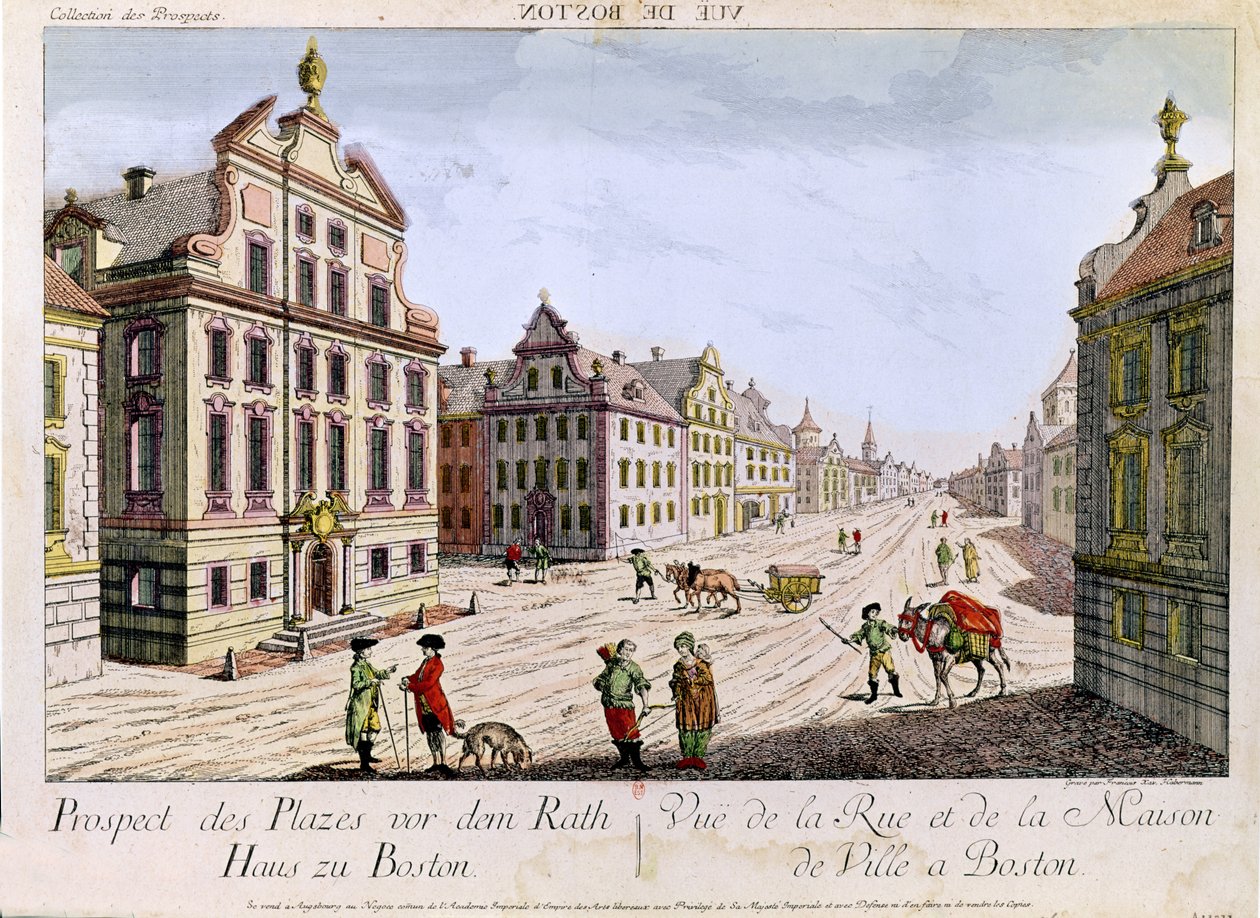 Udsigt over rådhuset, Boston af Franz Xaver Habermann
