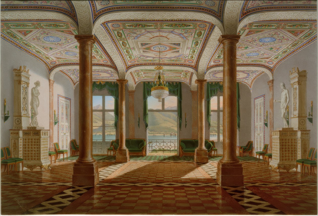 Salon af Tegernsee Slot af Franz Xaver Nachtmann