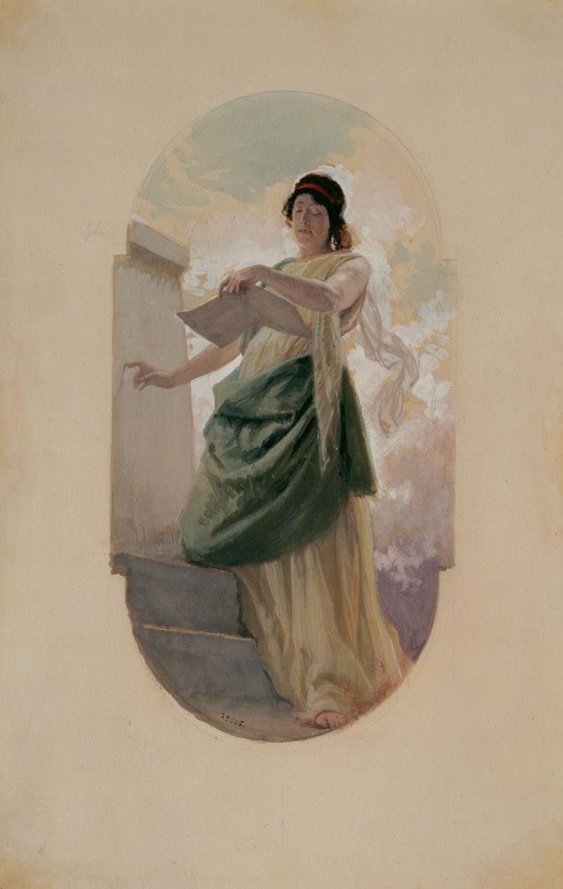 Epigrammet, et studie, 1890 (blyant, wc) af Franz Xaver Simm