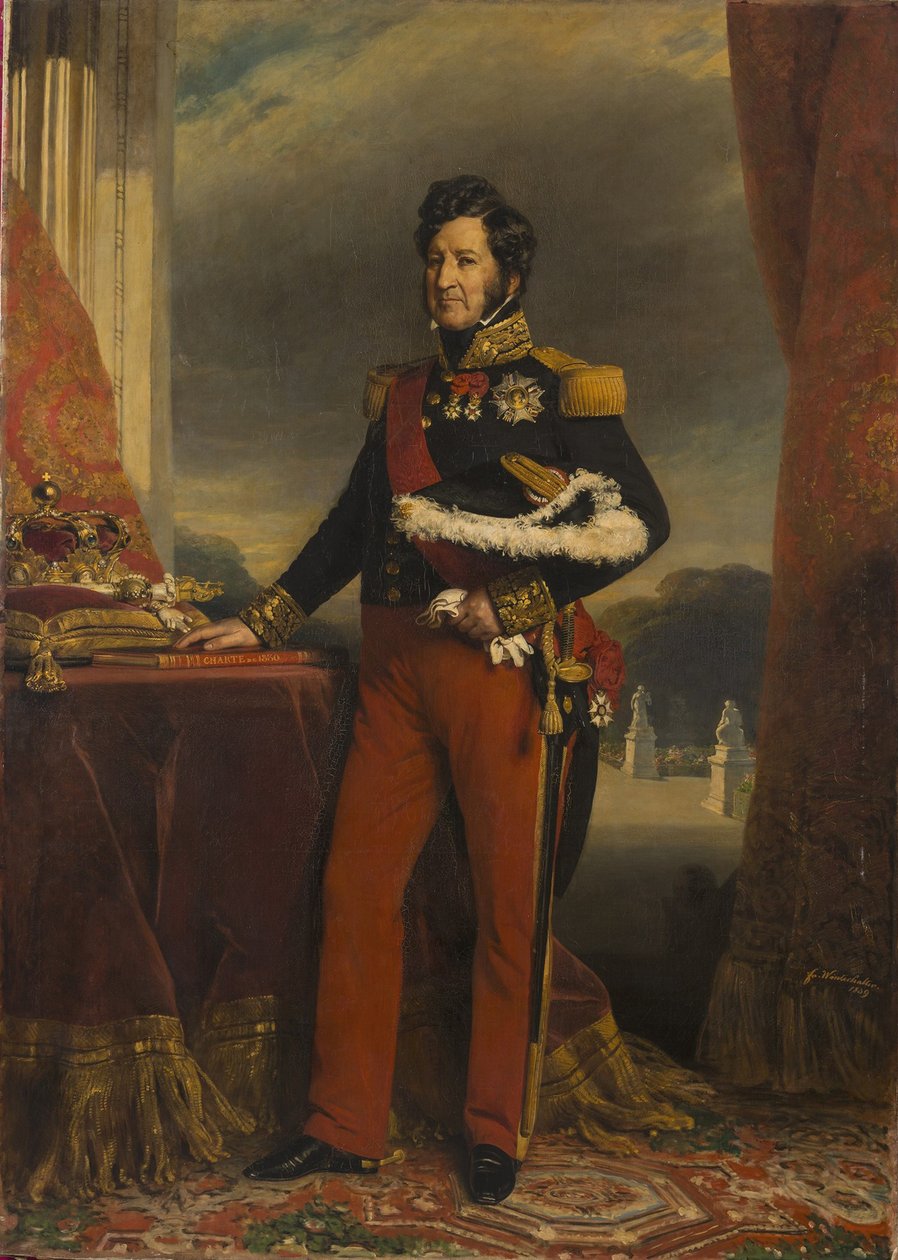 Fransk:  Louis-Philippe 1er, Roi des Francais (1773-1850) Louis Philippe I i generalofficerens uniform af Franz Xaver Winterhalter