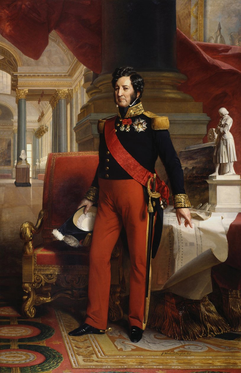 Fransk:  Louis-Philippe 1er, roi des Français (1773-1850) Louis-Philippe I, konge af Frankrig (1773-1850) af Franz Xaver Winterhalter
